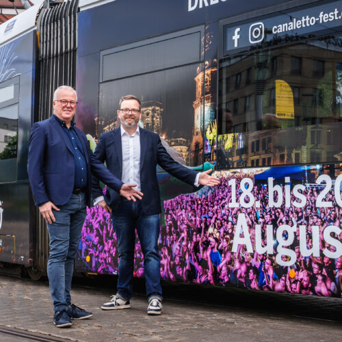 CANALETTO – Das Dresdner Stadtfest vom 15. – 17. August 2025 - Pressemitteilung - Mit eigener DVB-Bahn zu CANALETTO® – Das Dresdner Stadtfest