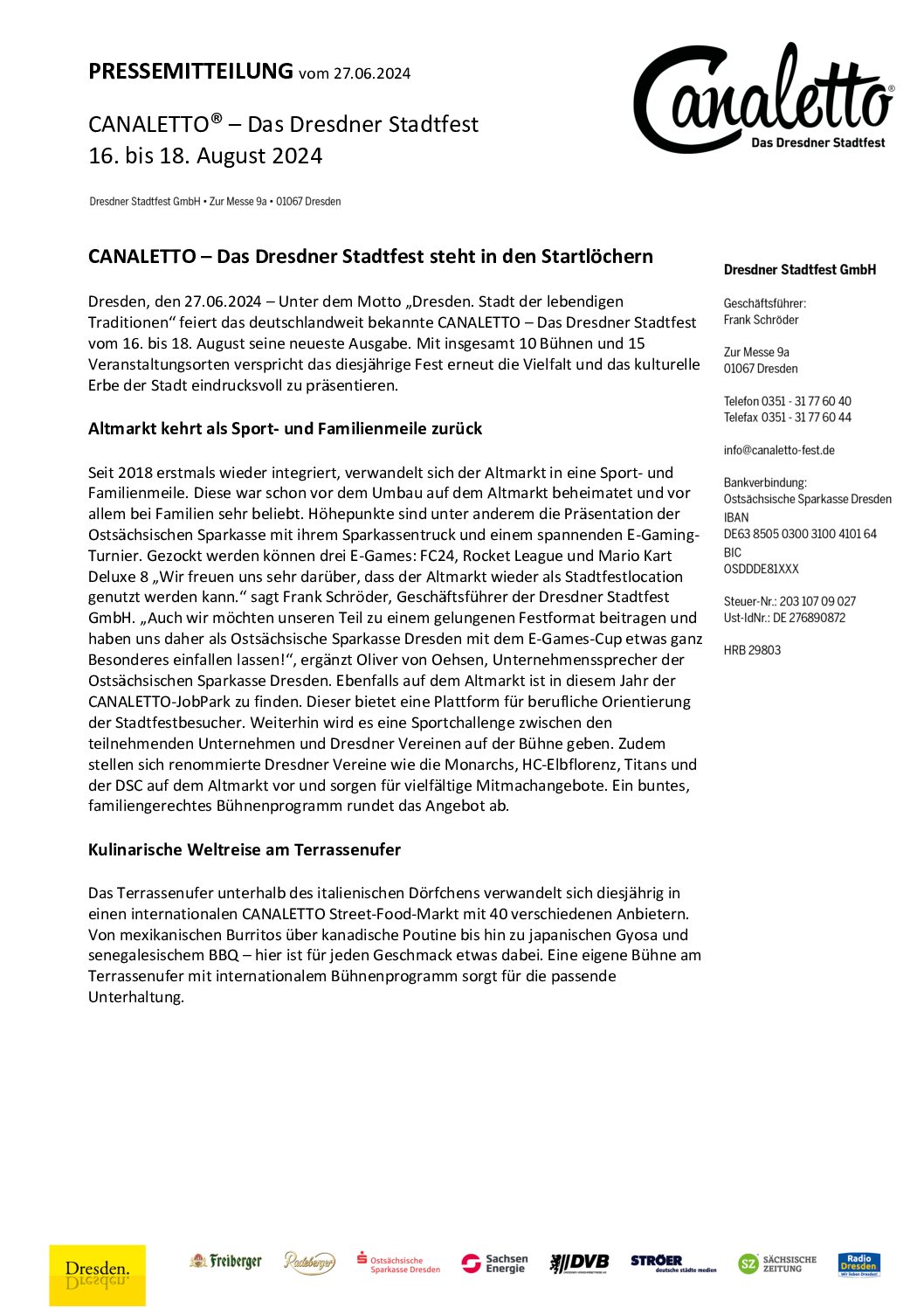 CANALETTO – Das Dresdner Stadtfest vom 16. – 18. August 2024 - Pressemitteilung - PM_Canaletto_RR-Auftakt_OSD_