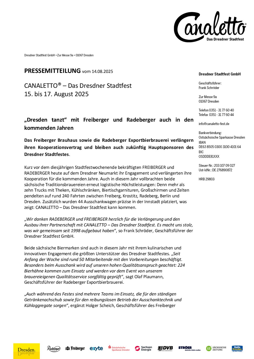 CANALETTO – Das Dresdner Stadtfest vom 15. – 17. August 2025 - Pressemitteilung - 250814_PM_Canaletto_Radeberger Freiberger_04